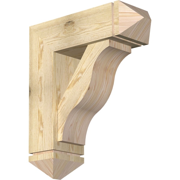 Ekena Millwork Funston Arts and Crafts Rough Sawn Bracket w/ Offset Brace, Douglas Fir, 8"W x 24"D x 28"H BKT0806X24X28FST03RDF - main